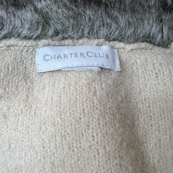 🩶🧥Glam Wool Cardigan with Faux Collar🧥🩶 - Picture 4 of 6